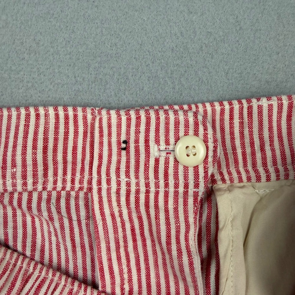 J.Crew Women XXS Electric Red Striped Harbor Shorts 100% Linen Re-Imagined CH879 - Picture 7 of 11